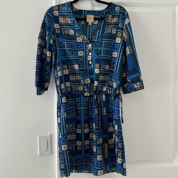 RBL drawstring patchwork drawstring shirt dress SMALL - Picture 2 of 7